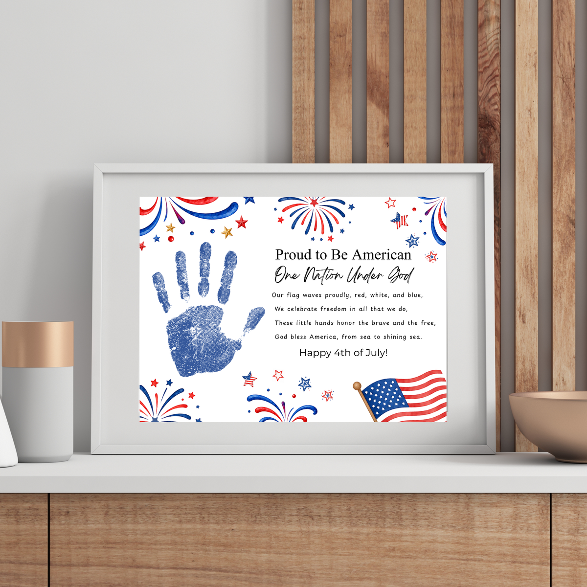 Christian 4th of July Handprint Craft for Kids | One Nation Under God Patriotic Preschool & Kindergarten Activity