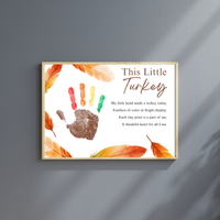 This Little Turkey Poem Handprint Craft | Thanksgiving Turkey Keepsake Printable