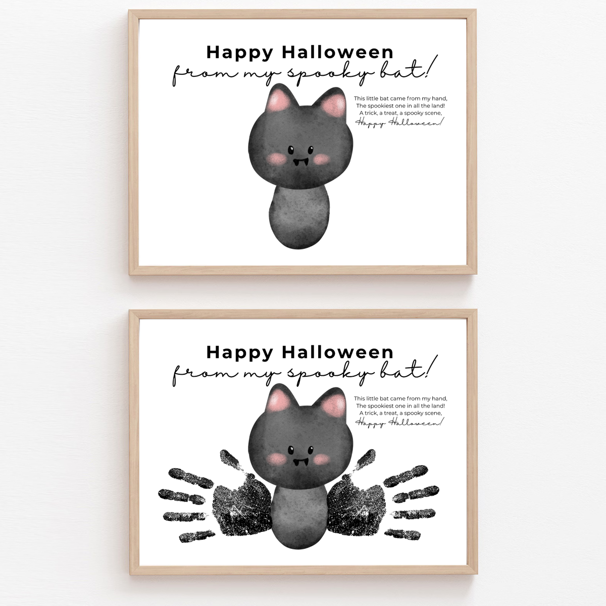 Happy Halloween Bat Handprint Craft Printable | Spooky Bat Keepsake for Kids | Preschool Halloween Activity | Daycare & Classroom Craft