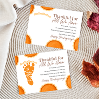 Thankful for All We Have Thanksgiving Footprint Craft | Pumpkin Pie Keepsake Printable