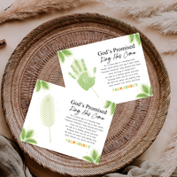 Palm Sunday Poem Handprint Craft Printable | “God’s Promised King Has Come” Christian Kids Activity | Easter Faith-Based Keepsake PDF