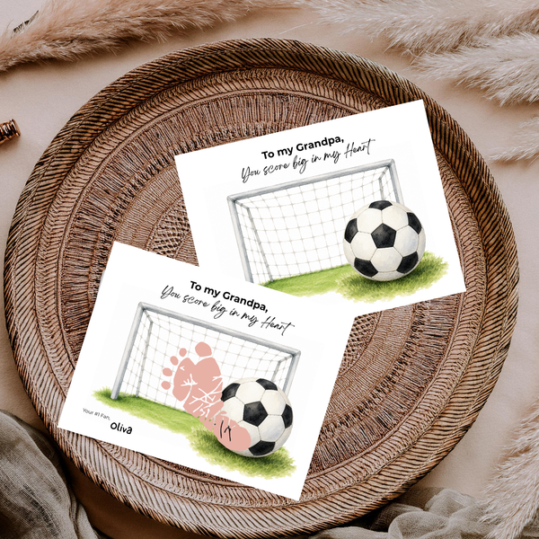 Soccer Grandpa Footprint Craft Printable, To My Grandpa You Score Big in My Heart, Grandpa Soccer Keepsake Gift, Sports Grandpa Gift from Kids