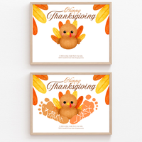 Happy Thanksgiving Turkey Footprint Craft | Thanksgiving Keepsake Printable | Preschool Fall Activity