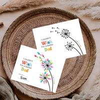 Father’s Day & Dad Birthday Fingerprint Craft Printable | I Couldn’t Wish for a Better Dad | Dandelion Keepsake Gift from Kids | Preschool DIY Printable