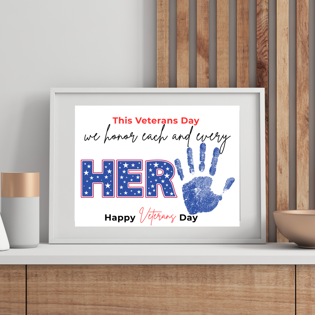 Veterans Day Handprint Craft for Kids | We Honor Each and Every Hero Patriotic Classroom Activity