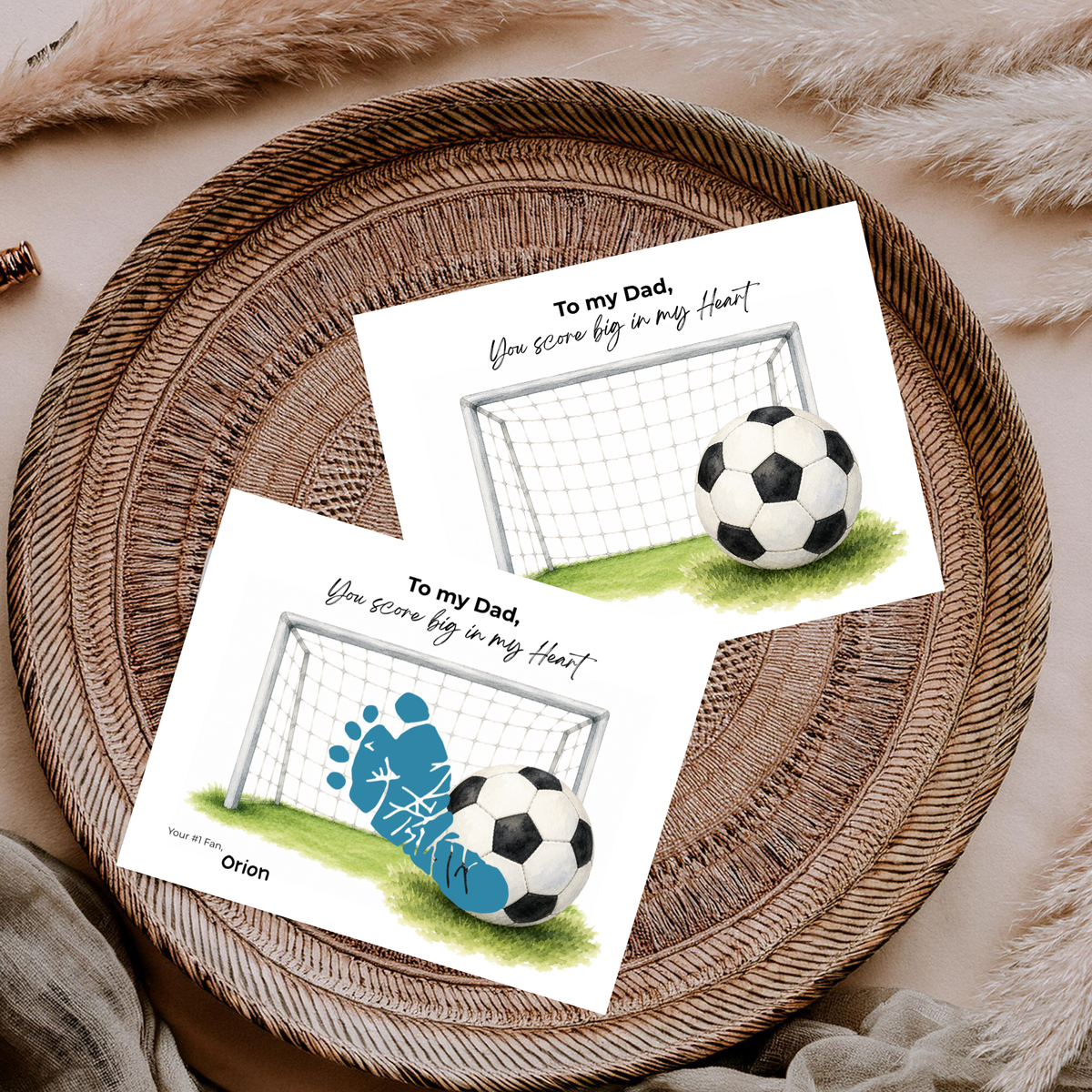 Soccer Father’s Day Footprint Craft Printable, To My Dad You Score Big in My Heart, Soccer Keepsake Gift from Kids, Sports Dad Father’s Day Craft