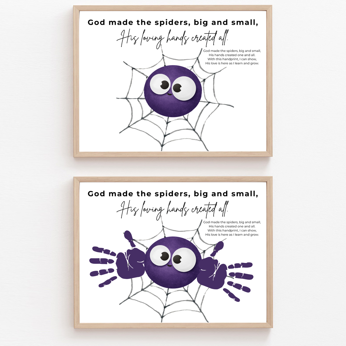Christian Halloween Spider Handprint Craft Printable | God Made the Spiders Kids Craft | Sunday School Halloween Activity | Christian Keepsake