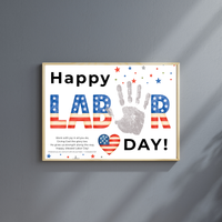Christian Happy Labor Day Handprint Craft Printable | Faith Based Labor Day Activity | Preschool Sunday School Keepsake