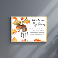 Little Acorn, Big Dreams Handprint Craft | Fall Preschool Keepsake | Acorn Handprint Printable | Autumn Classroom Activity