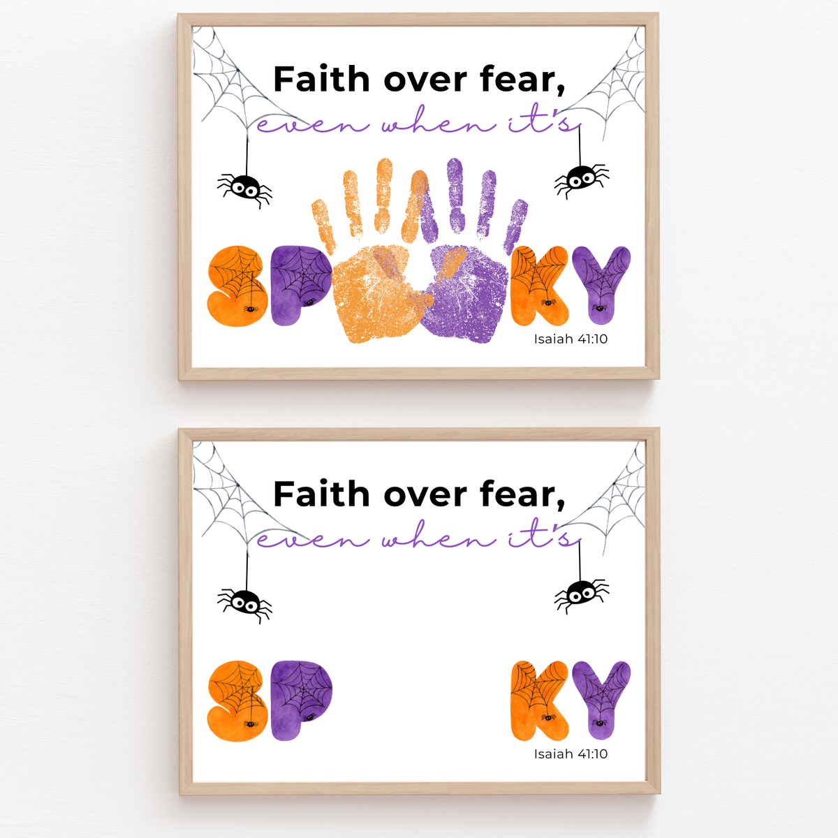 Christian Halloween Handprint Craft Printable | Faith Over Fear Kids Craft | Isaiah 41:10 Bible Activity | Sunday School Halloween Keepsake