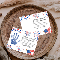 Christian July 4th Poem Handprint Craft Printable, 250 Years of Freedom, One Nation Under God, Patriotic Keepsake Activity for Kids