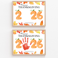 Happy Thanksgiving 2026 Handprint Craft Printable, Thanksgiving Keepsake Activity, Fall Handprint Craft for Preschool Kindergarten PDF