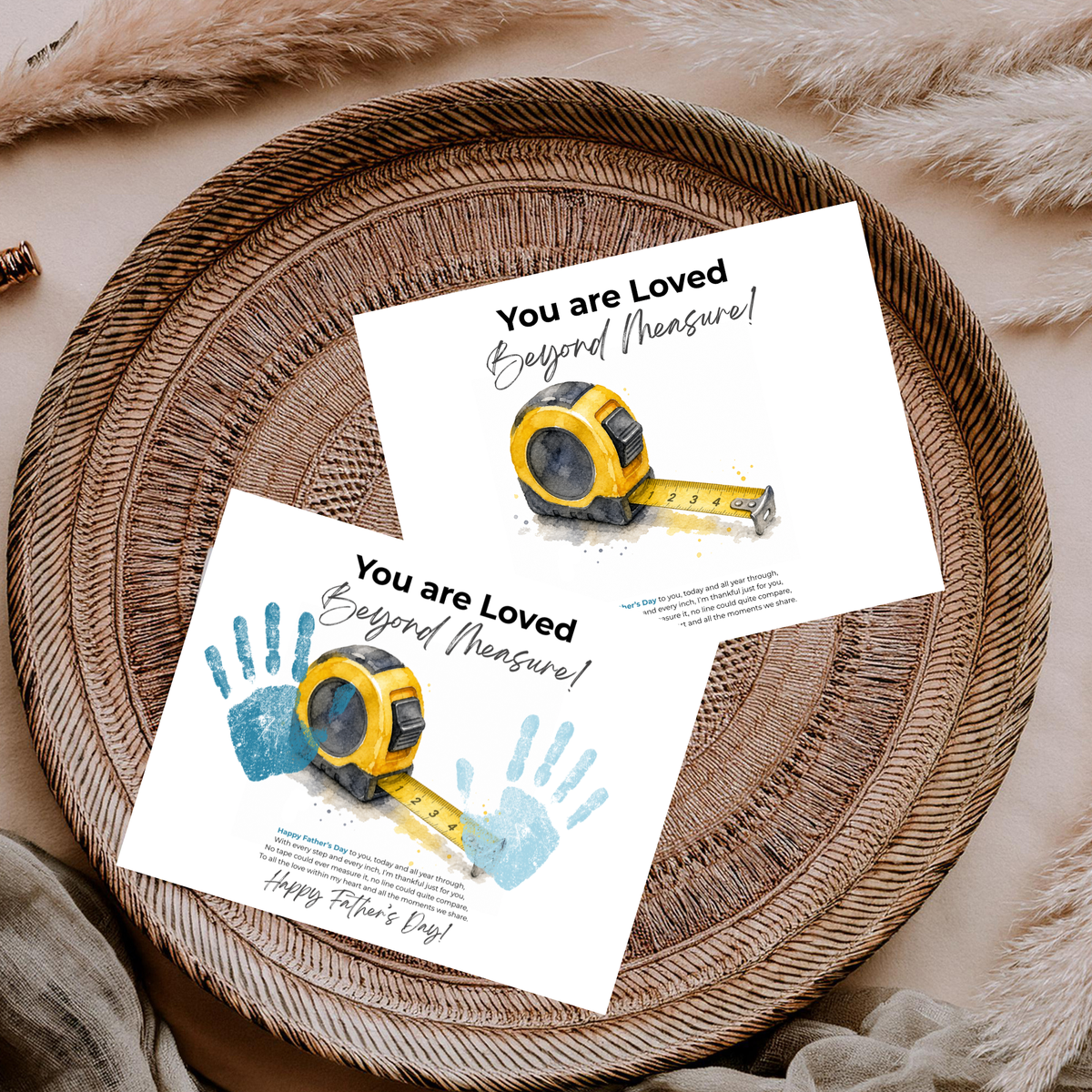 Father’s Day Handprint Craft Printable | You Are Loved Beyond Measure | Measuring Tape Keepsake Gift from Kids | DIY Dad Gift