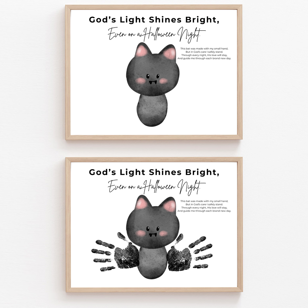 Christian Halloween Bat Handprint Craft Printable | Faith-Based Halloween Keepsake Activity for Kids | Preschool Christian Halloween Craft | Sunday School Printable