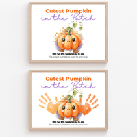 Pumpkin Handprint Craft Printable | Cutest Pumpkin in the Patch | Fall Keepsake Activity for Preschool & Kindergarten