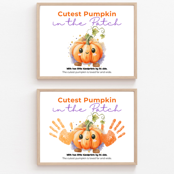 Pumpkin Handprint Craft Printable | Cutest Pumpkin in the Patch | Fall Keepsake Activity for Preschool & Kindergarten