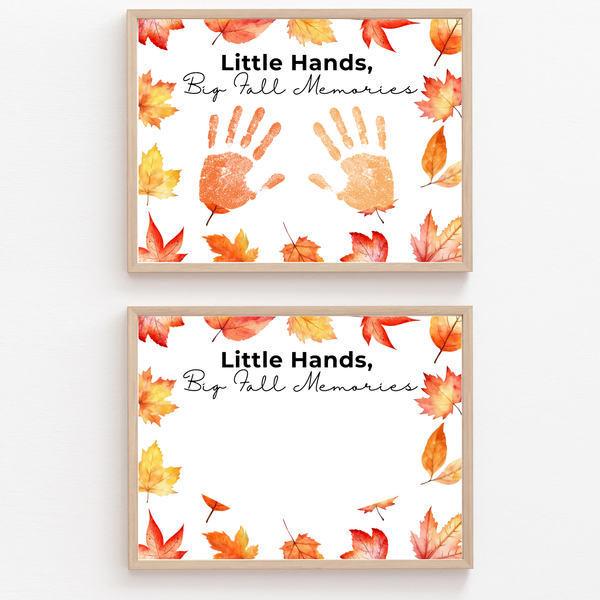 Fall Handprint Craft Printable | Little Hands Big Fall Memories | Autumn Keepsake Activity for Preschool & Kindergarten