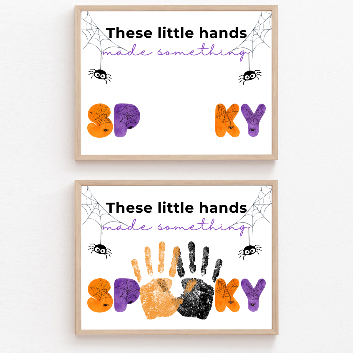 Halloween Handprint Craft Printable | These Little Hands Made Something Spooky | Halloween Keepsake for Kids | Preschool & Daycare Craft