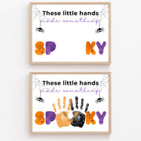 Halloween Handprint Craft Printable | These Little Hands Made Something Spooky | Halloween Keepsake for Kids | Preschool & Daycare Craft