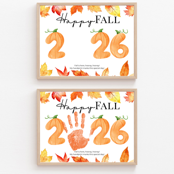 First Day of Fall Handprint Craft Printable 2026, Baby's First Fall Keepsake, Preschool Autumn Activity, Pumpkin Number Craft, Fall Classroom Decor