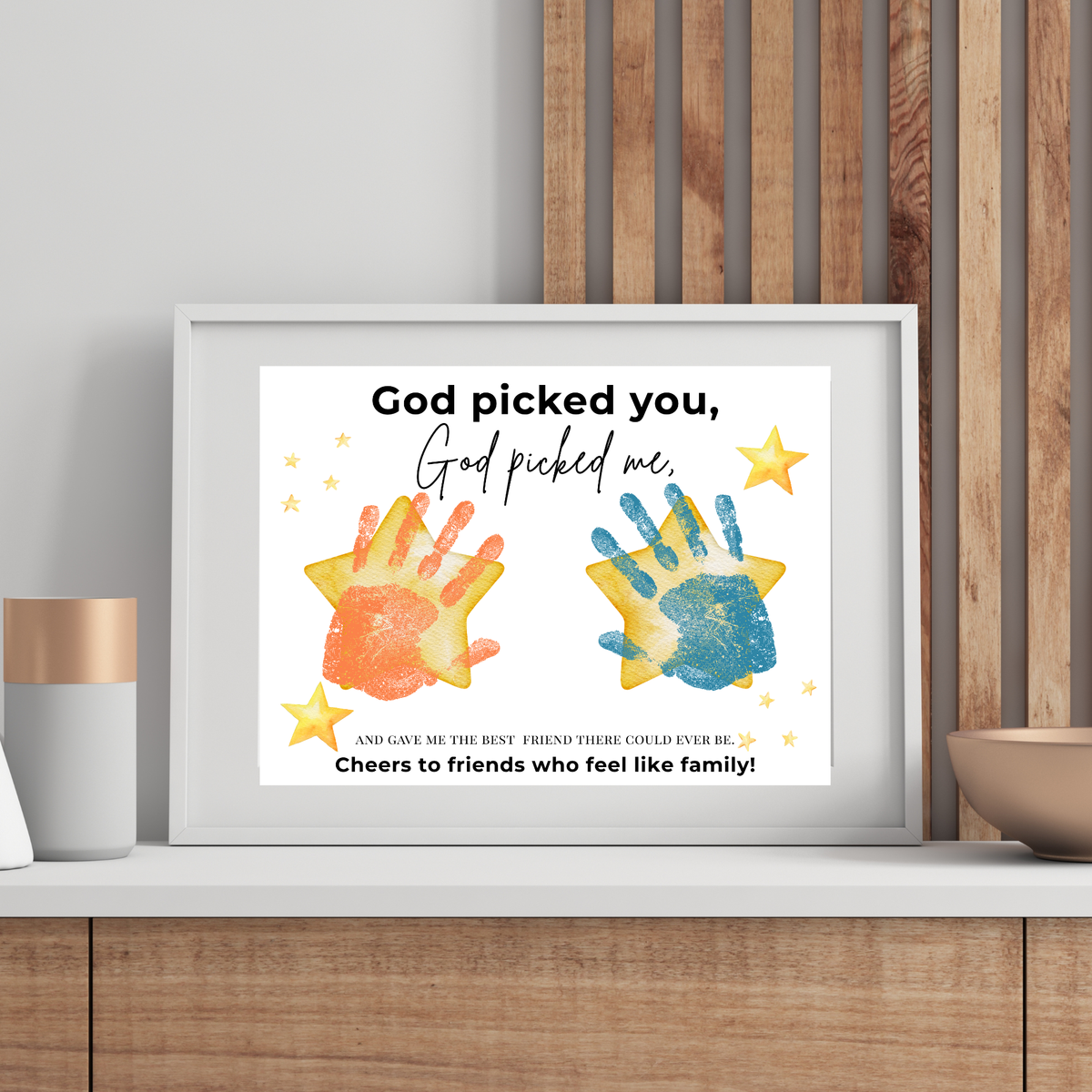 Christian Friendship Handprint Craft for Kids | God Picked You Best Friend Faith-Based Keepsake