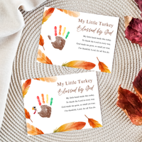 My Little Turkey Blessed by God Handprint Craft Printable | Christian Thanksgiving Keepsake | Preschool Turkey Handprint Activity