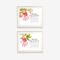 My First Day of School Apple Handprint Craft Printable | Back to School Apple Poem Keepsake | Preschool Kindergarten Activity