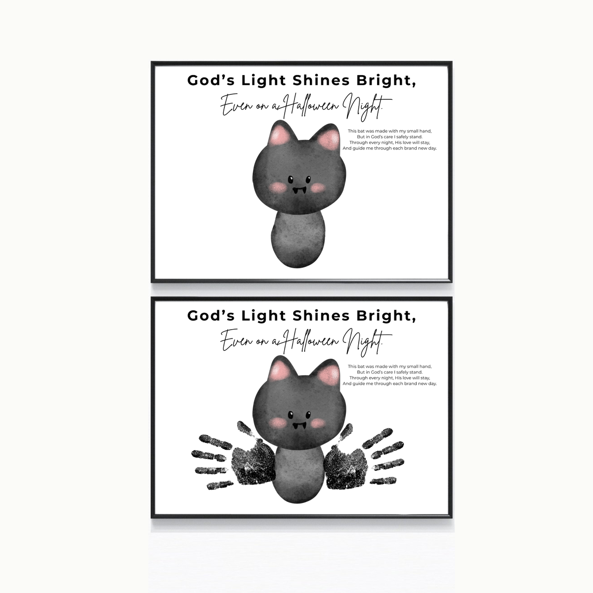 Christian Halloween Bat Handprint Craft Printable | Faith-Based Halloween Keepsake Activity for Kids | Preschool Christian Halloween Craft | Sunday School Printable