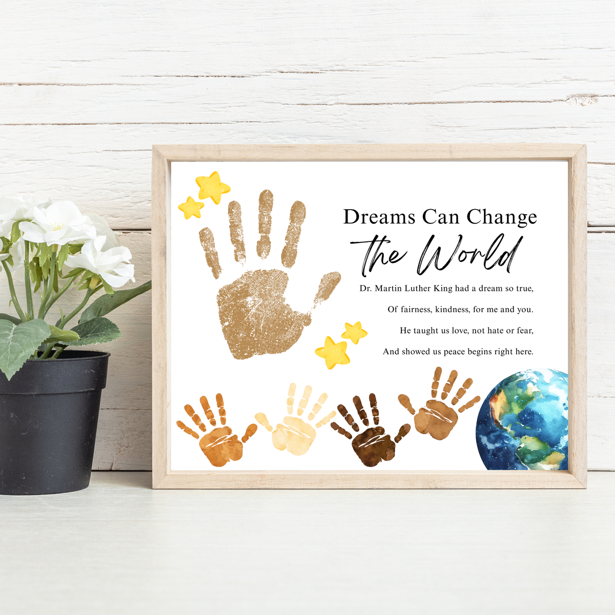 Martin Luther King Jr. Handprint Craft for Kids | MLK Day Diversity & Kindness Printable Activity