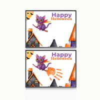 Happy Halloween Cat Handprint Craft Printable | Halloween Witch Cat Keepsake | Preschool Halloween Activity | Daycare & Classroom Fall Craft