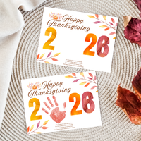 Happy Thanksgiving 2026 Handprint Craft | First Thanksgiving Keepsake Printable