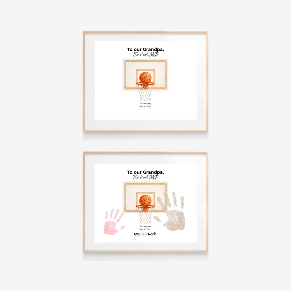 Basketball Handprint Craft for Grandpa, To Our Grandpa The Real MVP Printable, Father’s Day Gift from Grandkids, Sports Grandpa Keepsake
