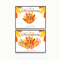 Happy Thanksgiving Turkey Footprint Craft | Thanksgiving Keepsake Printable | Preschool Fall Activity