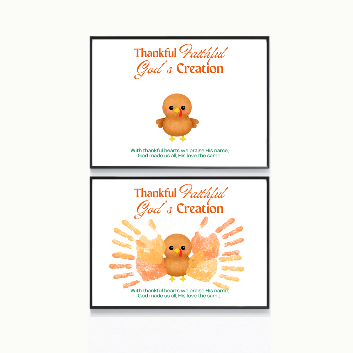 Thankful Faithful God's Creation Handprint Turkey Craft Printable | Christian Thanksgiving Handprint Activity | Preschool Fall Keepsake PDF
