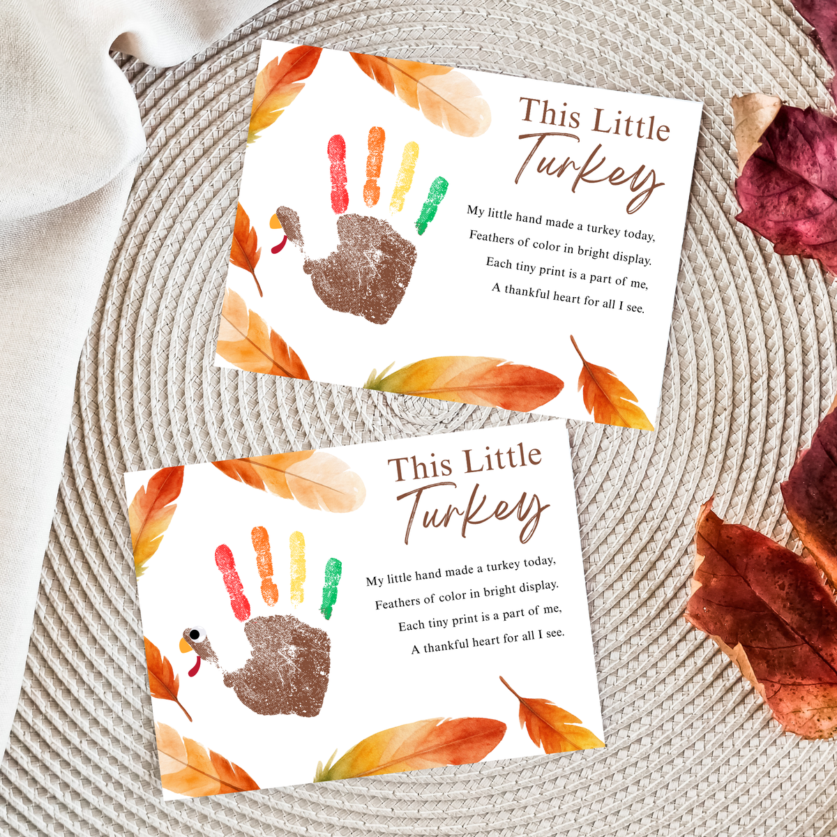 This Little Turkey Poem Handprint Craft | Thanksgiving Turkey Keepsake Printable