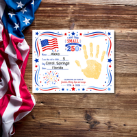 250 Years of Freedom Handprint Craft Printable, Happy Birthday America Keepsake, I Was This Small When America Turned 250, July 4th Activity
