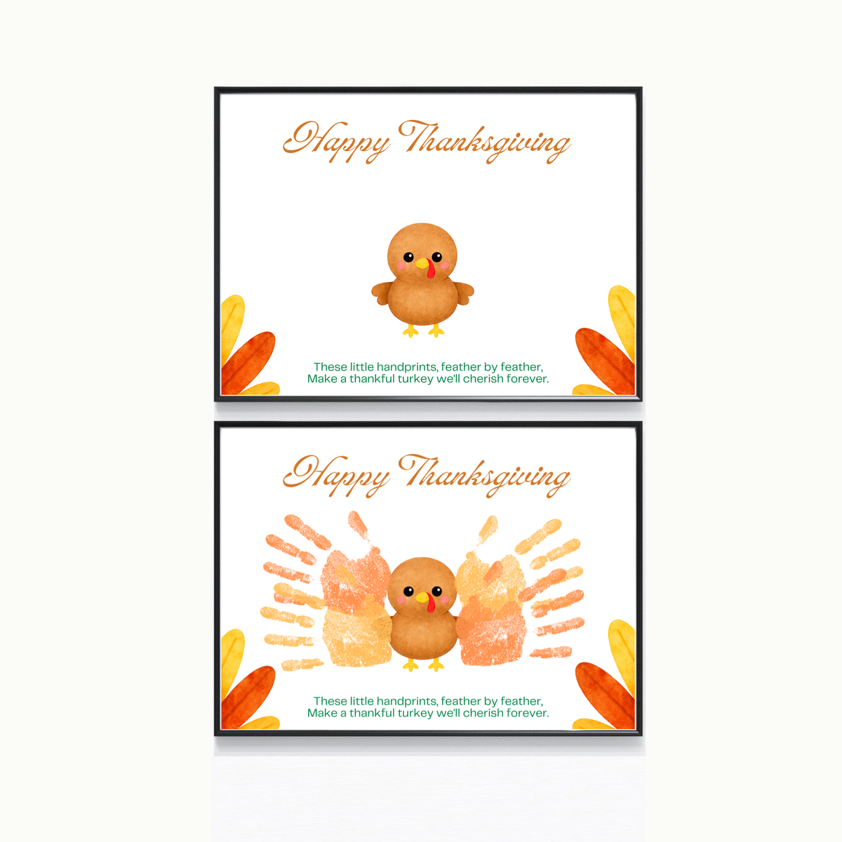 Happy Thanksgiving Turkey Handprint Craft Printable | Thanksgiving Handprint Keepsake | Preschool Fall Activity PDF