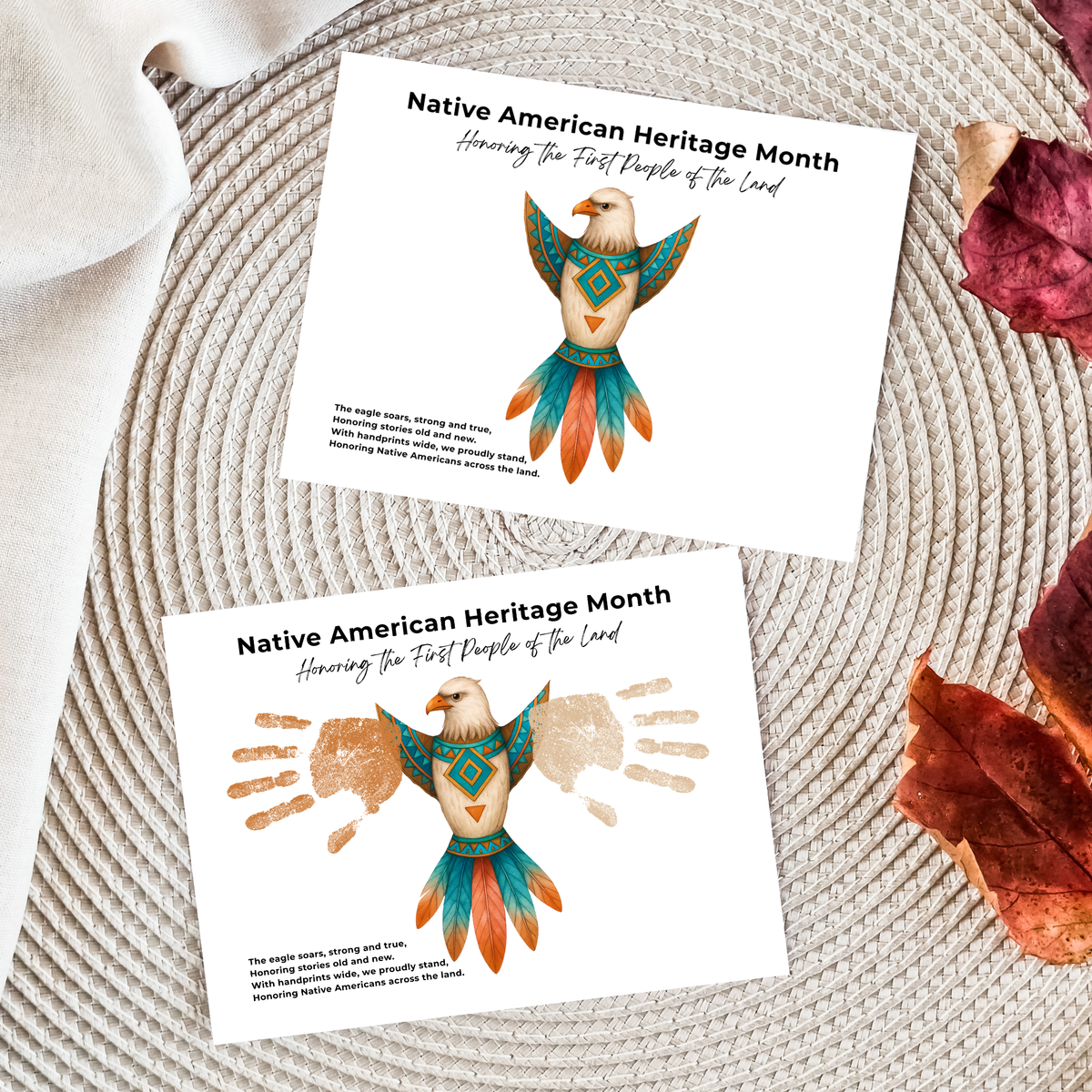Native American Heritage Month Handprint Craft | Eagle Keepsake Printable