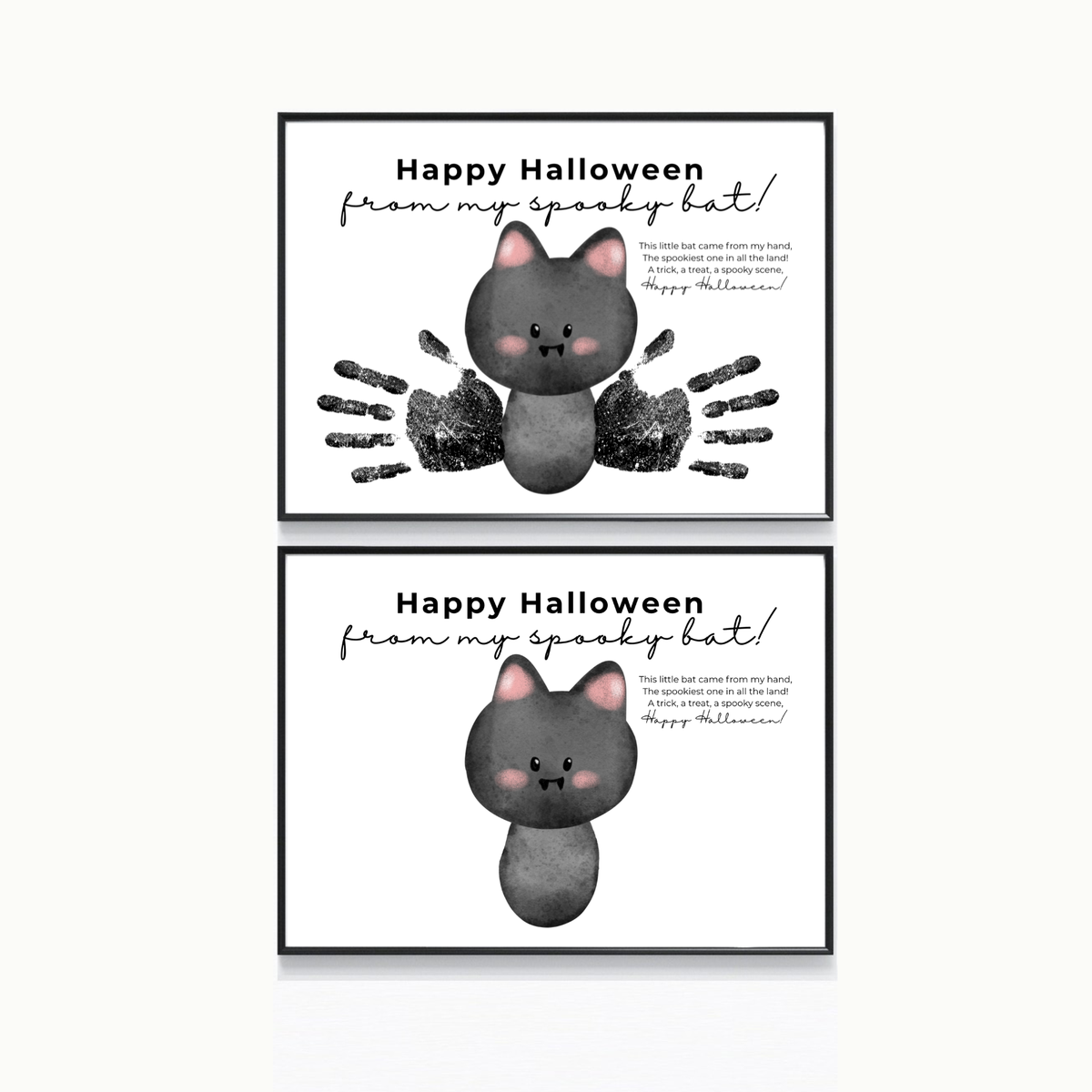 Happy Halloween Bat Handprint Craft Printable | Spooky Bat Keepsake for Kids | Preschool Halloween Activity | Daycare & Classroom Craft
