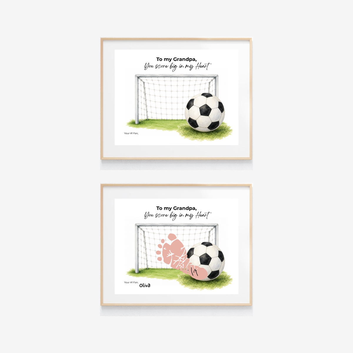 Soccer Grandpa Footprint Craft Printable, To My Grandpa You Score Big in My Heart, Grandpa Soccer Keepsake Gift, Sports Grandpa Gift from Kids