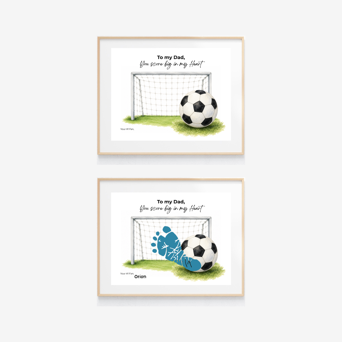 Soccer Father’s Day Footprint Craft Printable, To My Dad You Score Big in My Heart, Soccer Keepsake Gift from Kids, Sports Dad Father’s Day Craft