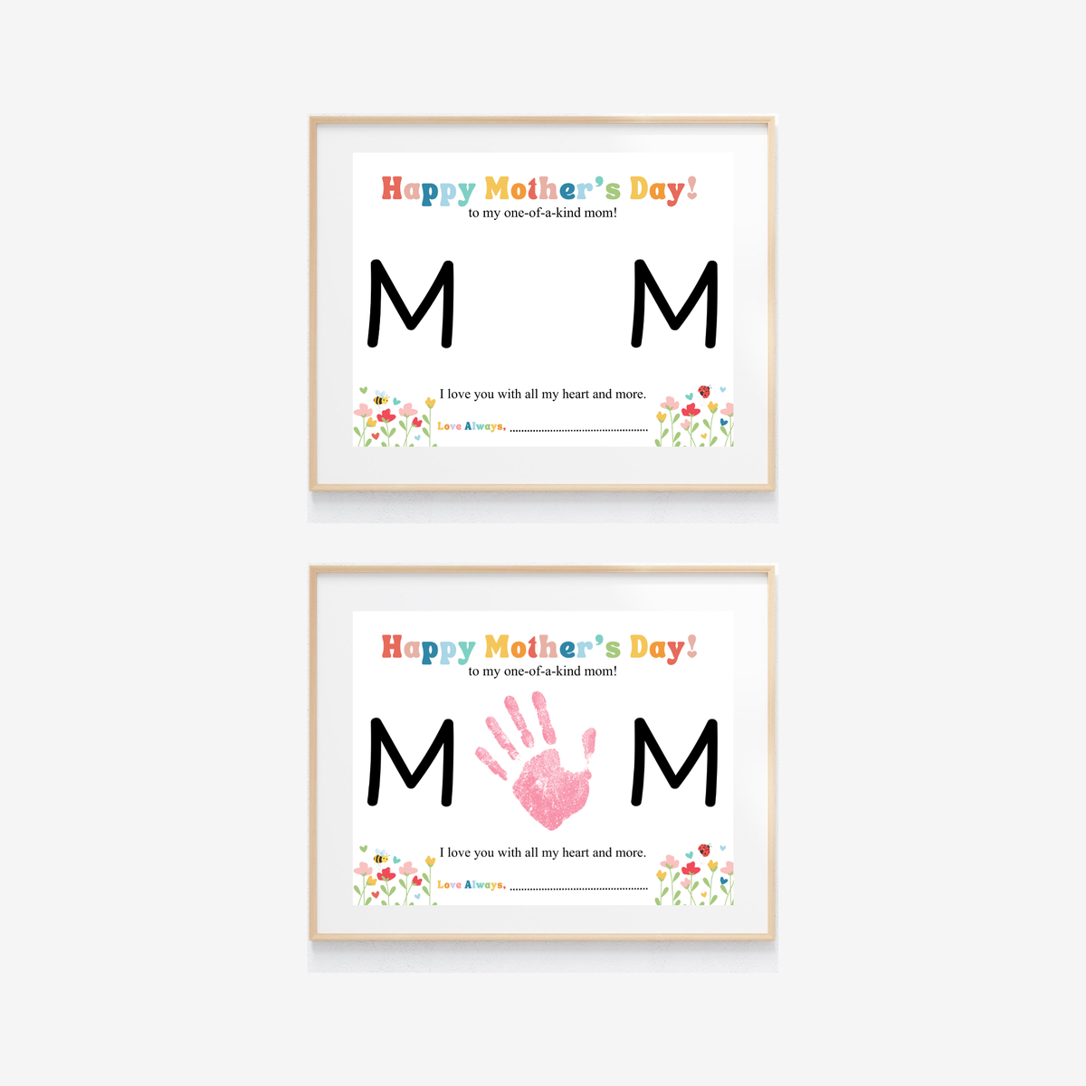 Mother’s Day Handprint Craft Printable | MOM Handprint Keepsake Gift from Kids | Preschool DIY Mother’s Day Art | Personalized Mom Gift PDF