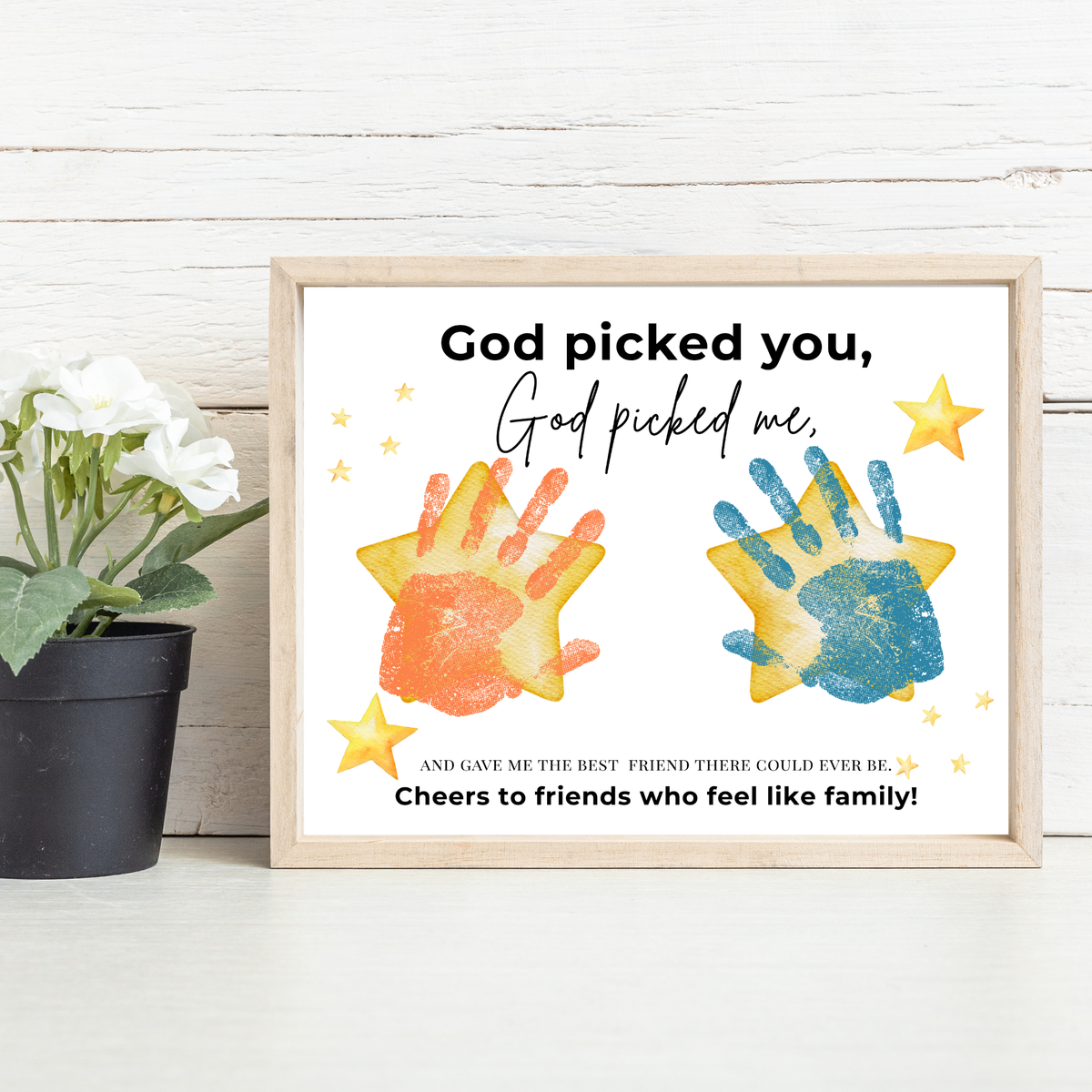 Christian Friendship Handprint Craft for Kids | God Picked You Best Friend Faith-Based Keepsake