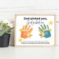 Christian Friendship Handprint Craft for Kids | God Picked You Best Friend Faith-Based Keepsake