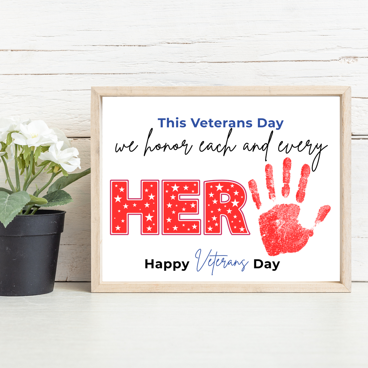 Veterans Day Handprint Craft for Kids | We Honor Each and Every Hero Patriotic Classroom Activity