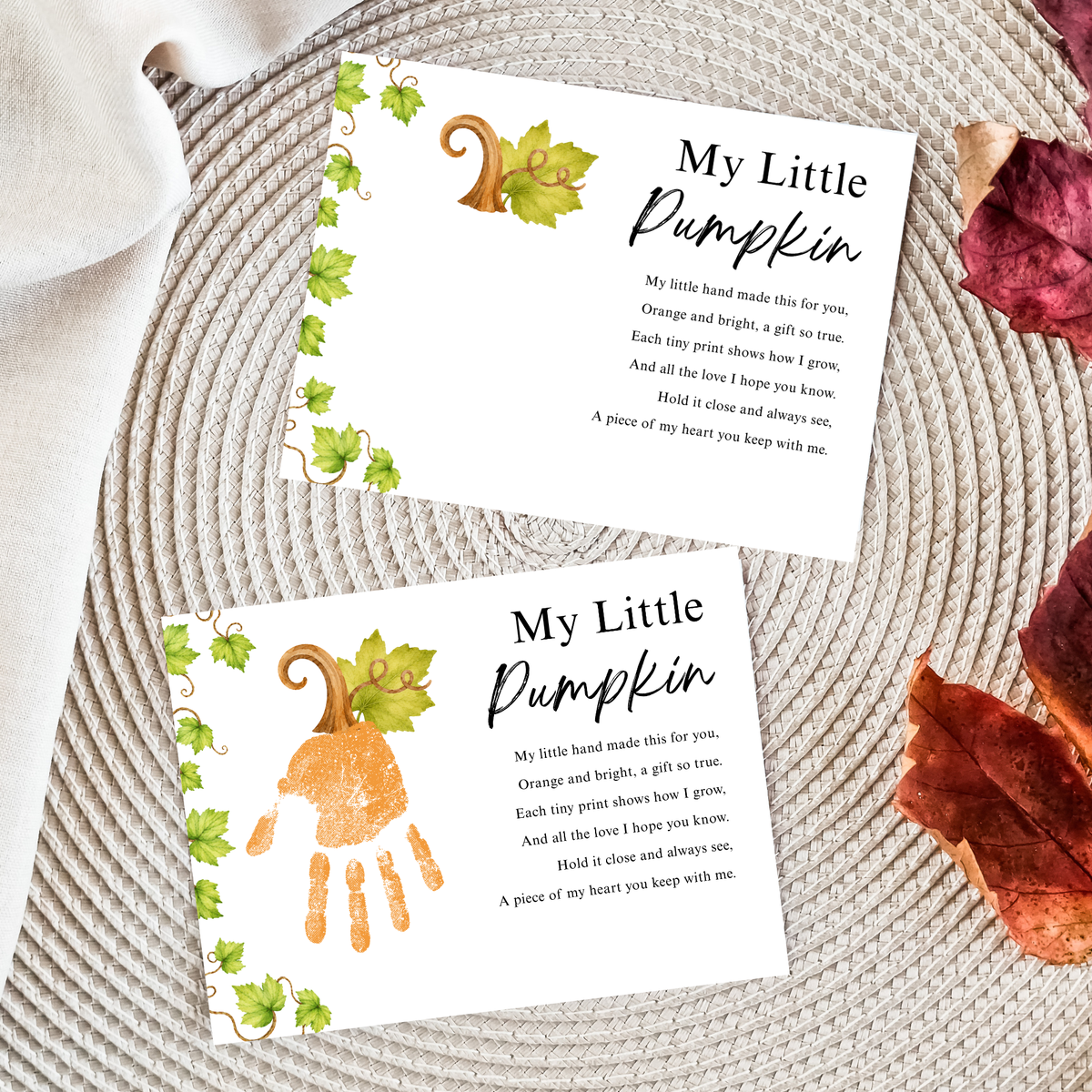 My Little Pumpkin Handprint Craft Printable | Fall Keepsake Activity for Preschool & Kindergarten