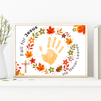 Fall for Jesus Handprint Wreath Craft | Christian Fall Printable | Preschool Autumn Keepsake