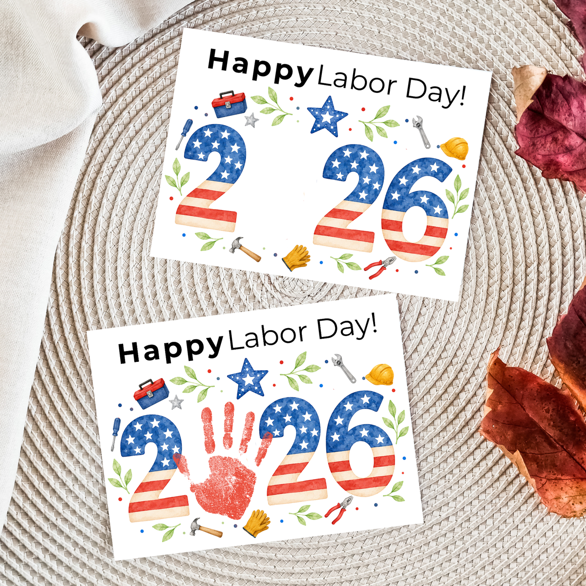 Happy Labor Day 2026 Handprint Craft | Printable Labor Day Keepsake for Preschool & Kindergarten