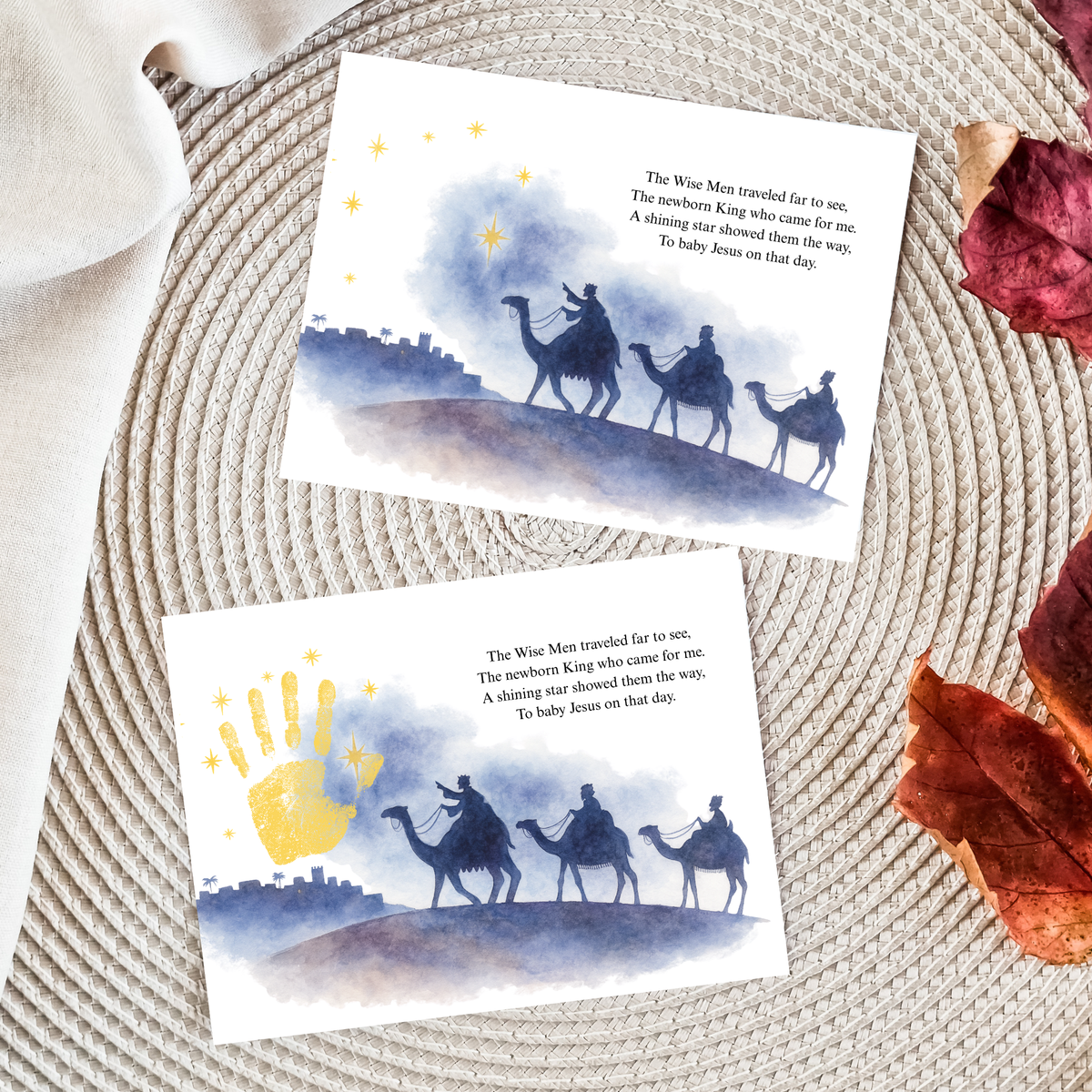 Christian Three Wise Men Handprint Craft Printable | Wise Men Christmas Keepsake | Nativity Handprint Activity | Epiphany Craft | Sunday School Christmas Printable