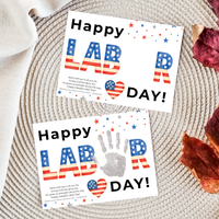 Christian Happy Labor Day Handprint Craft Printable | Faith Based Labor Day Activity | Preschool Sunday School Keepsake